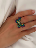 Pierścionek z kolorowym motylem Papillon PPI0003