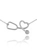 Naszyjnik srebrny serce i stetoskop NSA0199
