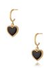 Kolczyki złote z sercem i czarną emalią Enamel Heart KSA0877