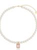 Naszyjnik z perłami z jasno różowym kryształkiem Majestic NPE0128