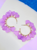 Kolczyki okrągłe z fioletowymi płatkami Uberaba KFF0229