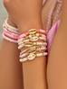 Bransoletka z różową masą perłową i perełkami Nautical  BSH0185