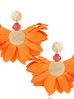 Kolczyki satynowe kwiaty pomarańczowe KBL0753
