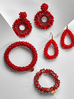 Kolczyki z kryształkami czerwone łezki Luminous KWE0043