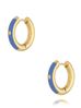 Kolczyki złote okrągłe z niebieską emalią Cannes KSA1659