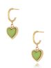 Kolczyki złote z sercem i zieloną emalią Enamel Heart KSA1550