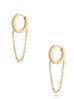 Kolczyki złote okrągłe karbowane z łańcuszkiem  Lille KSA0842