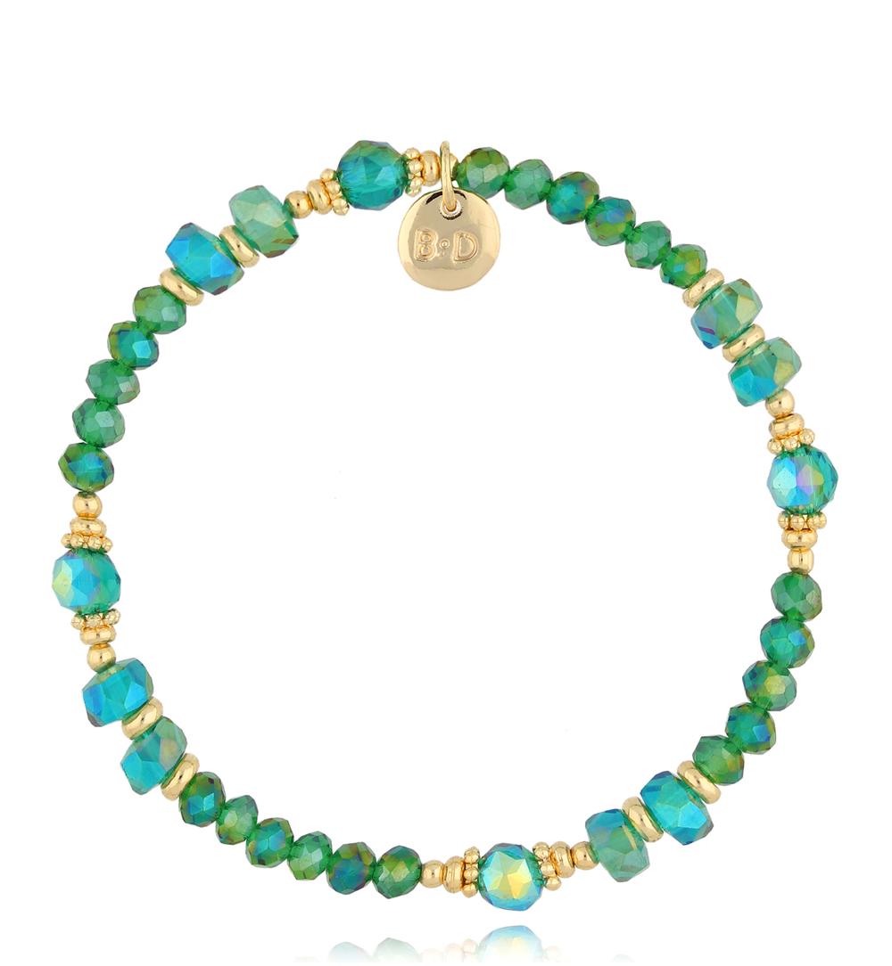 Bransoletka z zielonymi kryształkami Clear Sky BCY0243