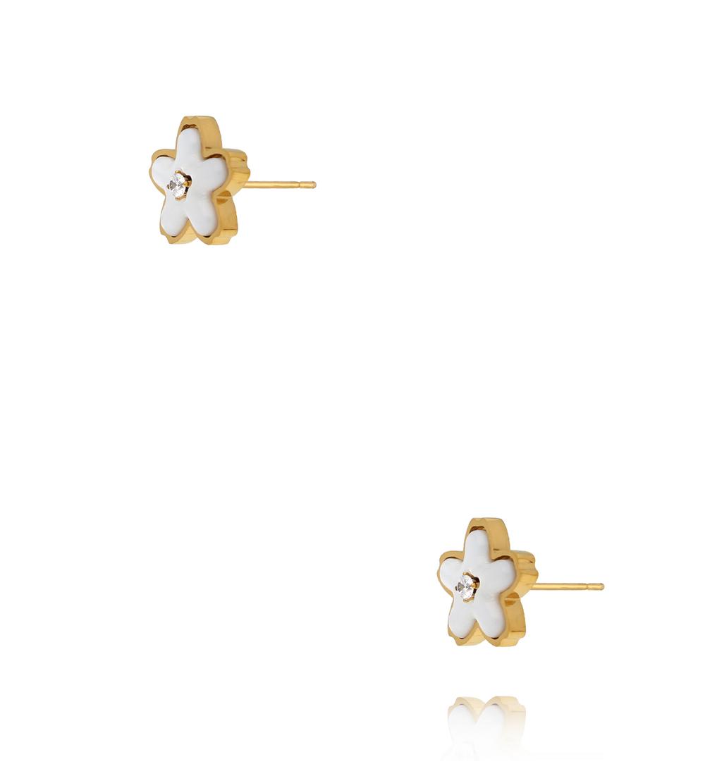 Kolczyki kwiatuszki z masą perłową KSY0703