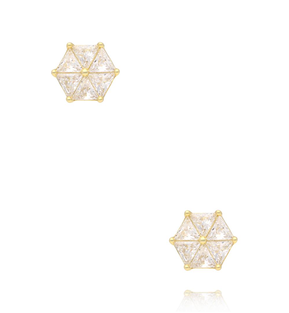 Kolczyki sztyfty z dużą cyrkonią w złotej oprawie KSS2229