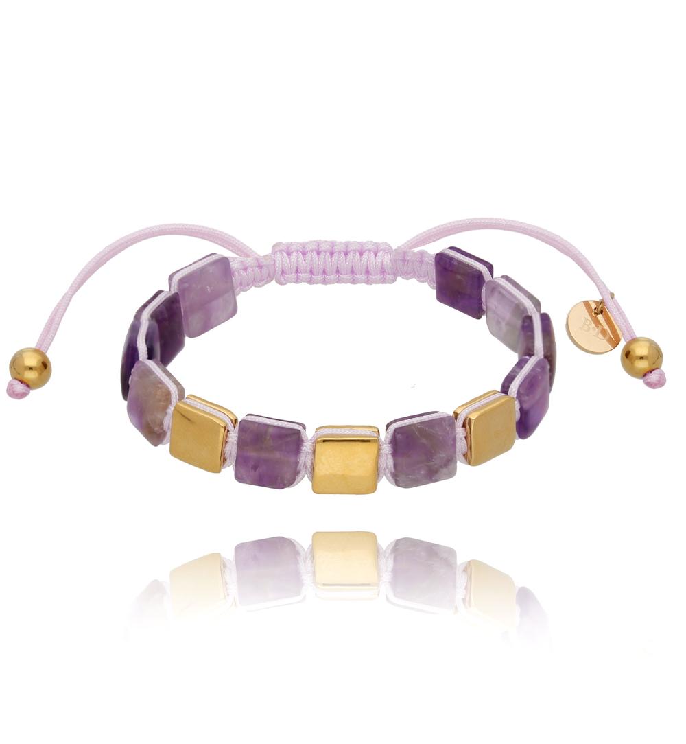Bransoletka z kamieniami naturalnymi fioletowa Premium Stones BSC1250