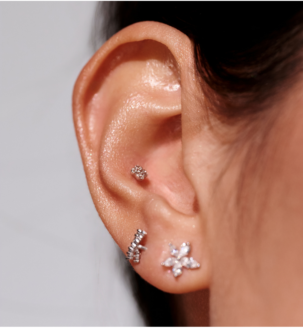 Zestaw kolczyków posrebrzanych z cyrkoniami KLT0045