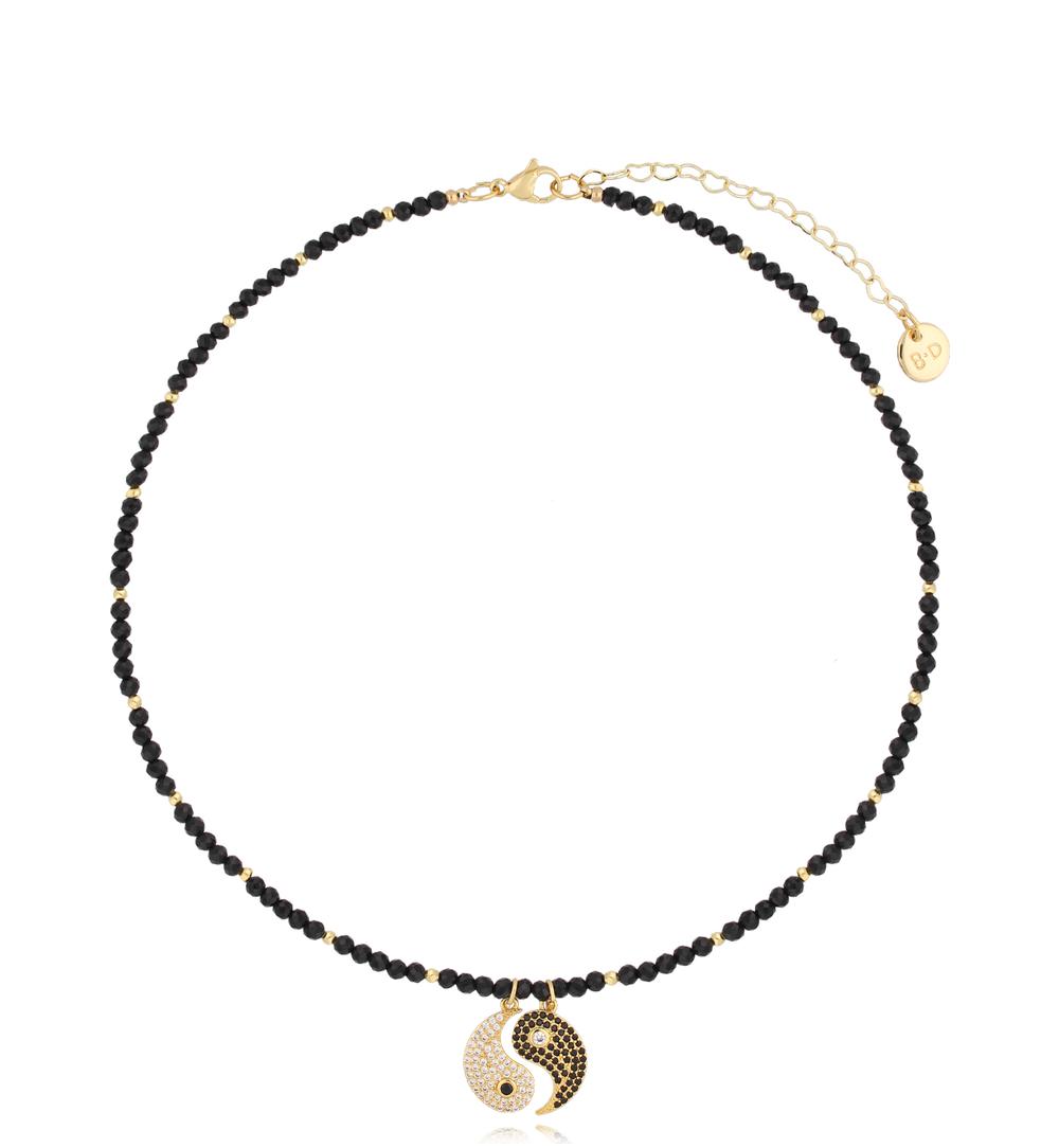 Naszyjnik czarny Yin and Yang NTW1050