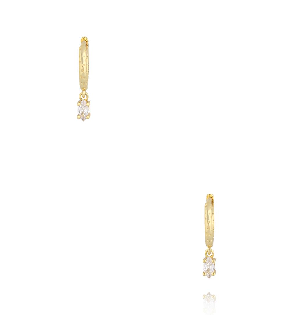 Kolczyki okrągłe złote z kryształkami KSS2195