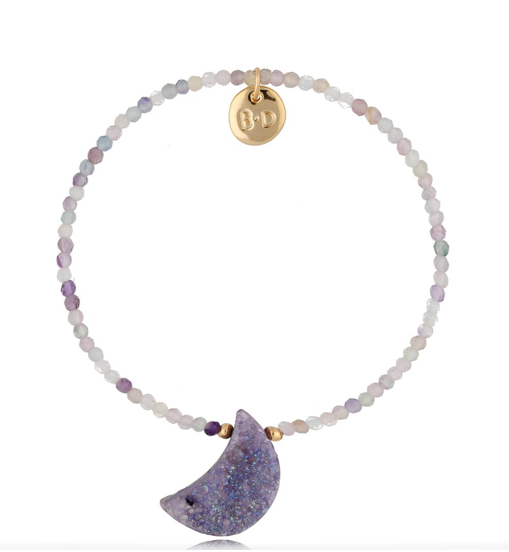 Bransoletka z księżycem i fluorytami Elif BPA0299