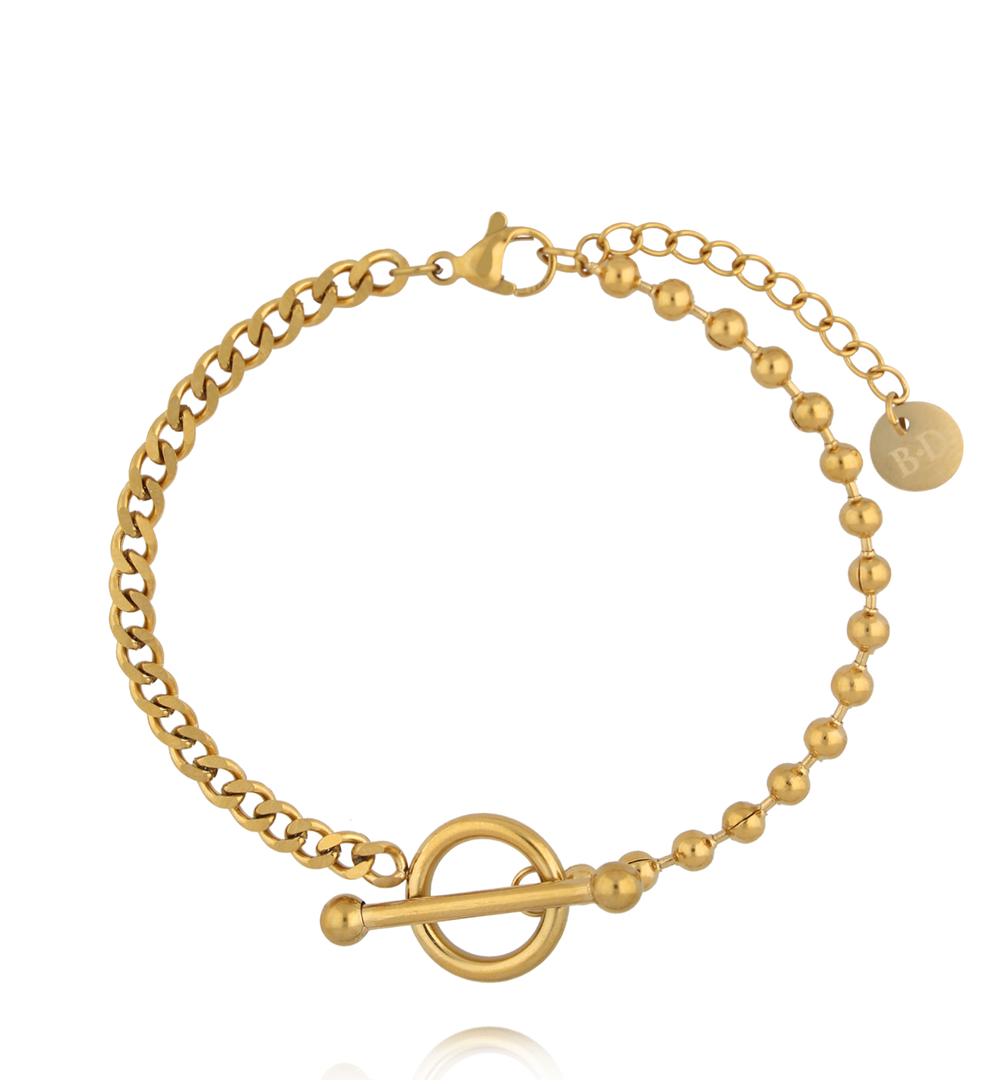 Bransoletka z łańcuszkiem typu kulki i splotem łańcuchowym BSY0616