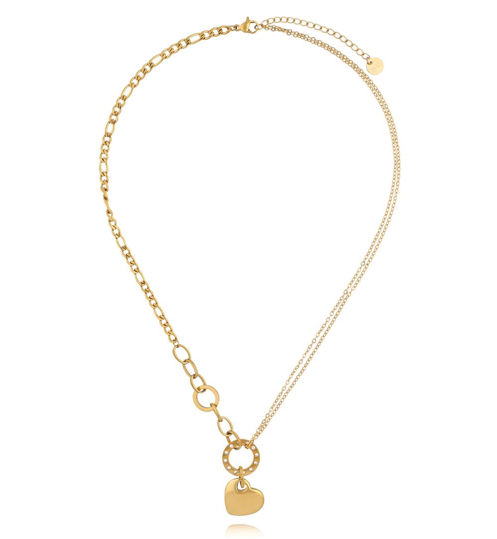 Naszyjnik z sercem w kolorze złota NSY0922