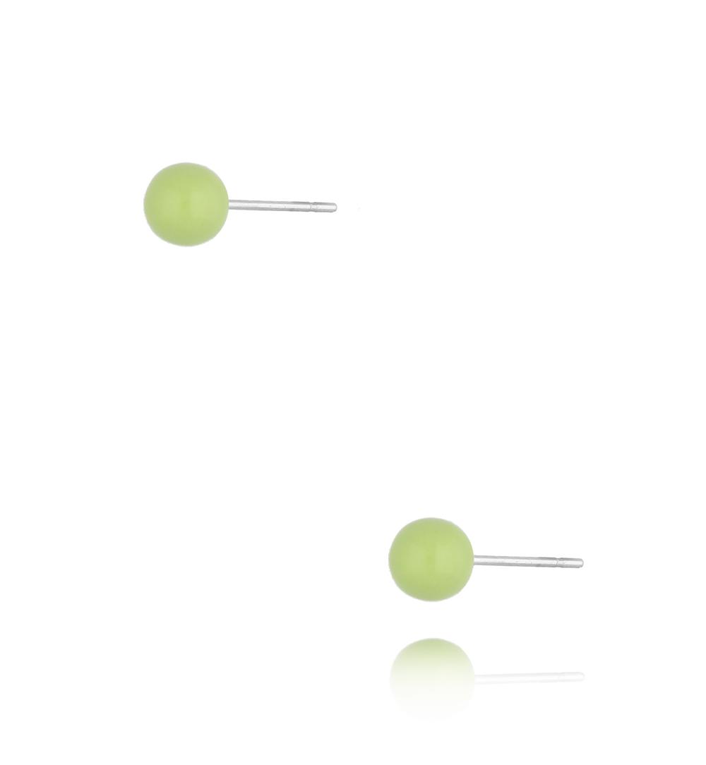 Kolczyki kulki z zieloną emalią 5 mm Enamel Balls KSA1717