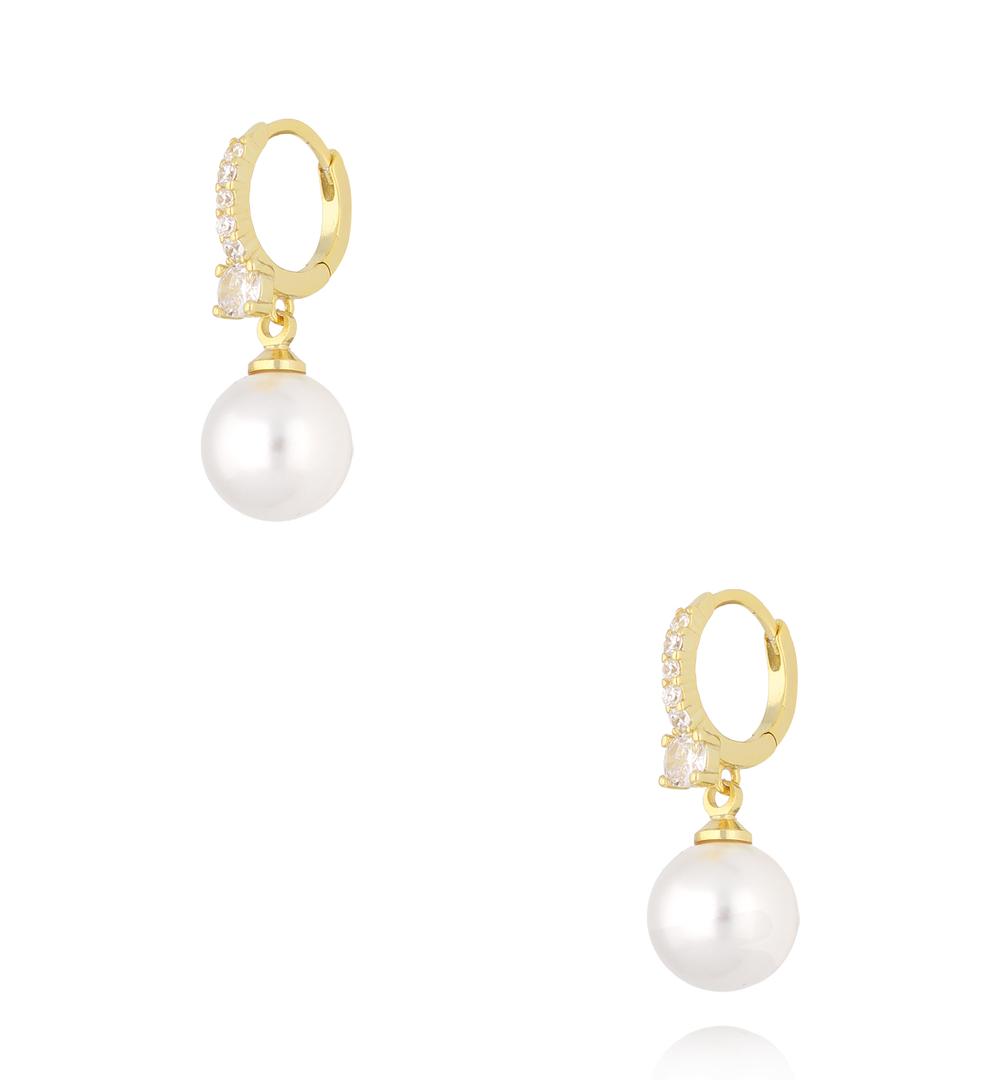 Kolczyki koła z perłą i kryształkami KPE0215