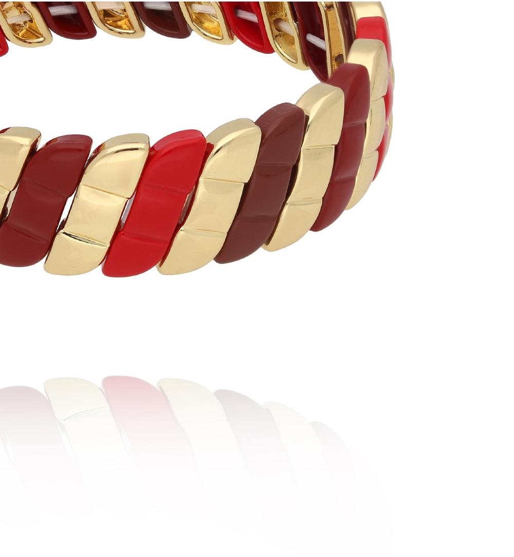 Bransoletka modułowa w czerwieniach i złocie BCR0060