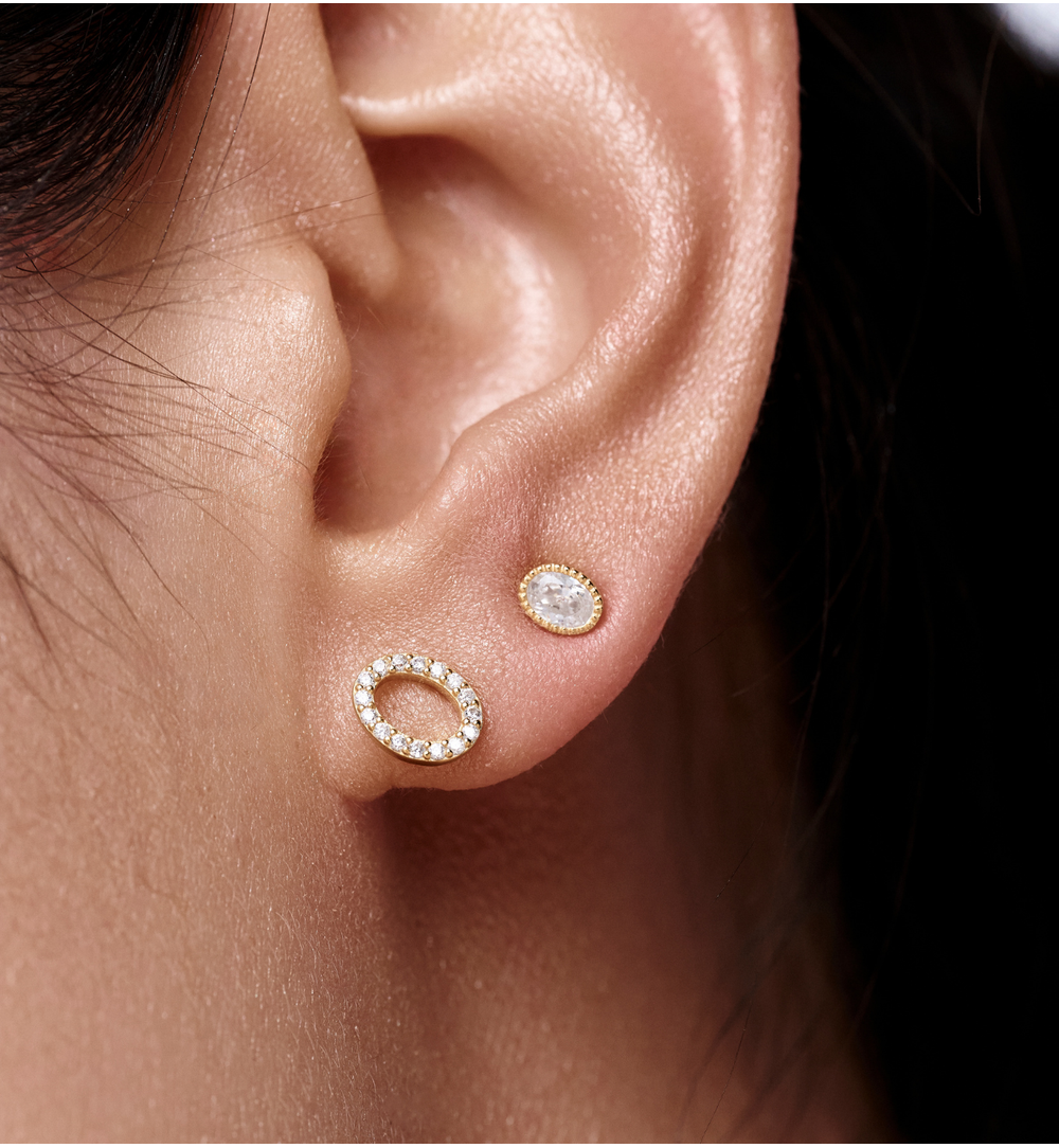 Zestaw kolczyków pozłacanych z cyrkoniami KLT0049