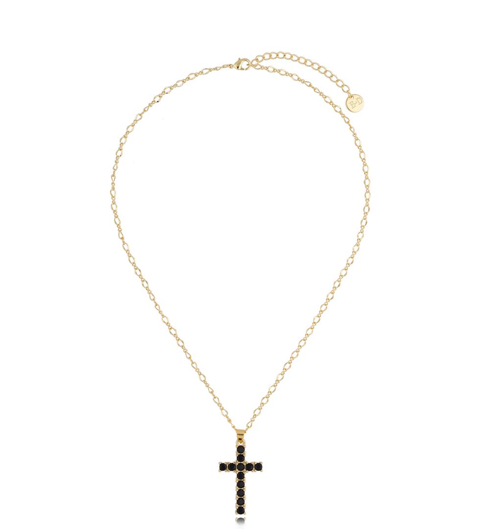 Naszyjnik z czarnym krzyżykiem Madeline NRG0454