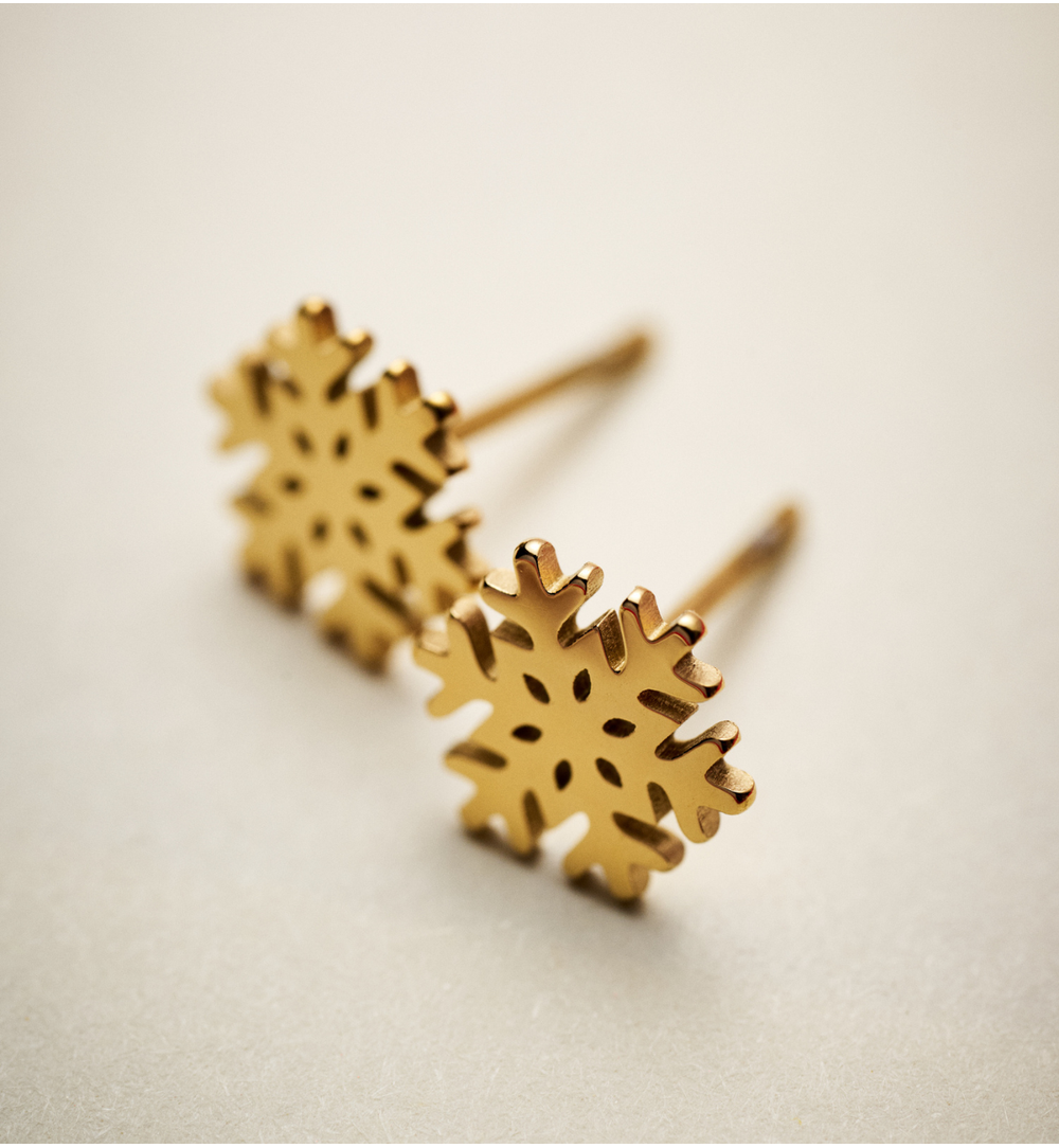 Kolczyki złote śnieżynki Lapland KSA1386