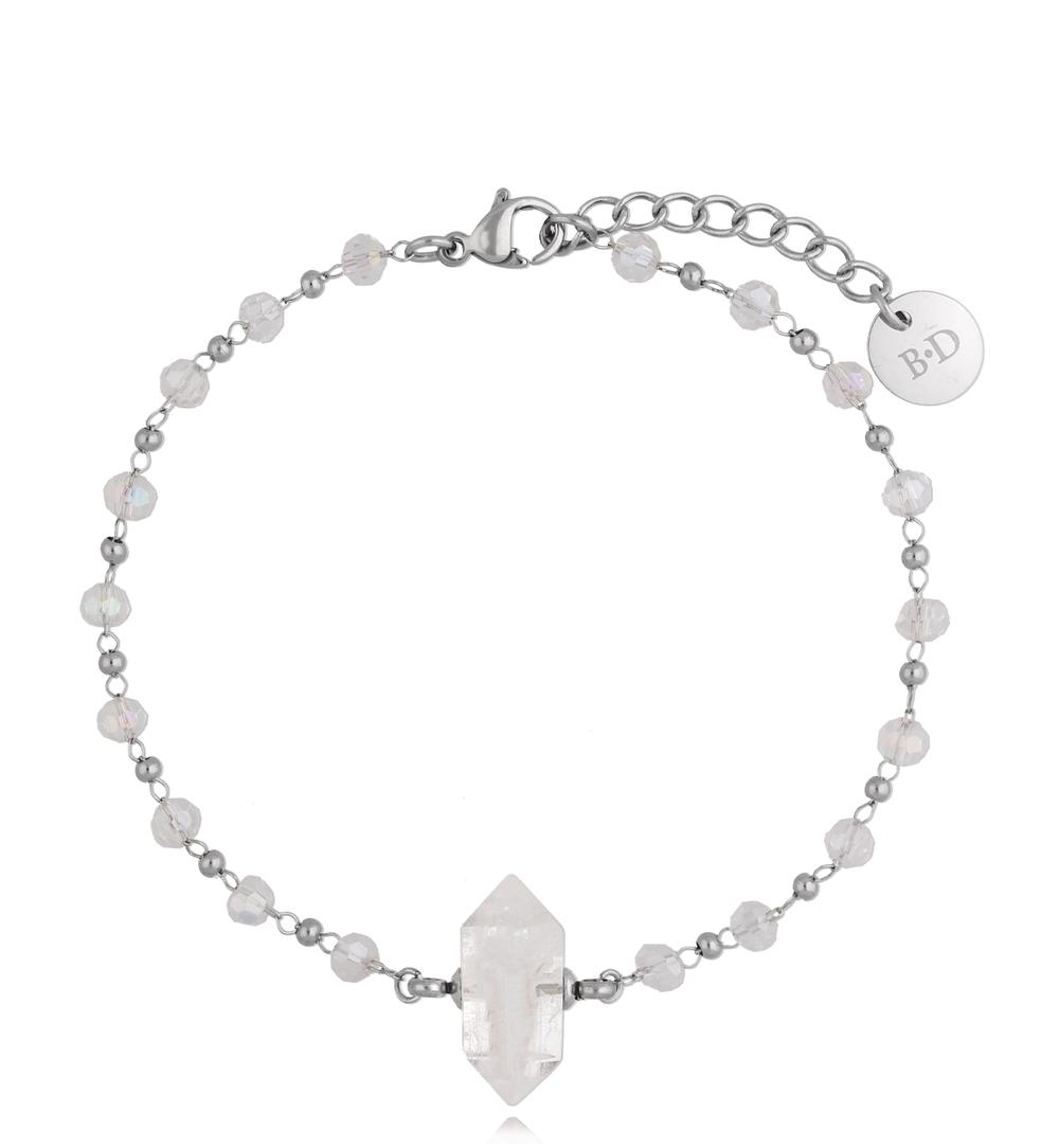 Bransoletka srebrna z kryształem górskim Vinson BLB0148