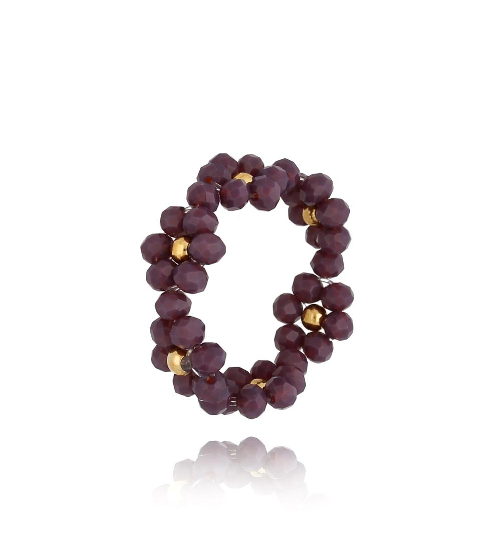 Pierścionek fioletowy z kwiatuszkami Bouquet PSC0340