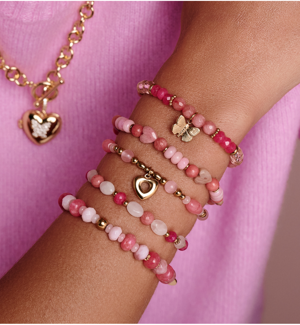 Bransoletka z rodonitami i jadeitami BSC2322