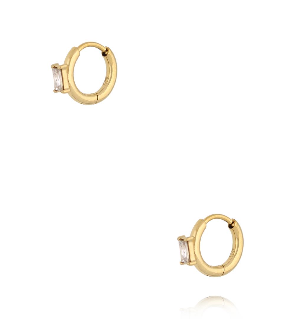 Kolczyki złocone z prostokątnymi cyrkoniami KSA2538