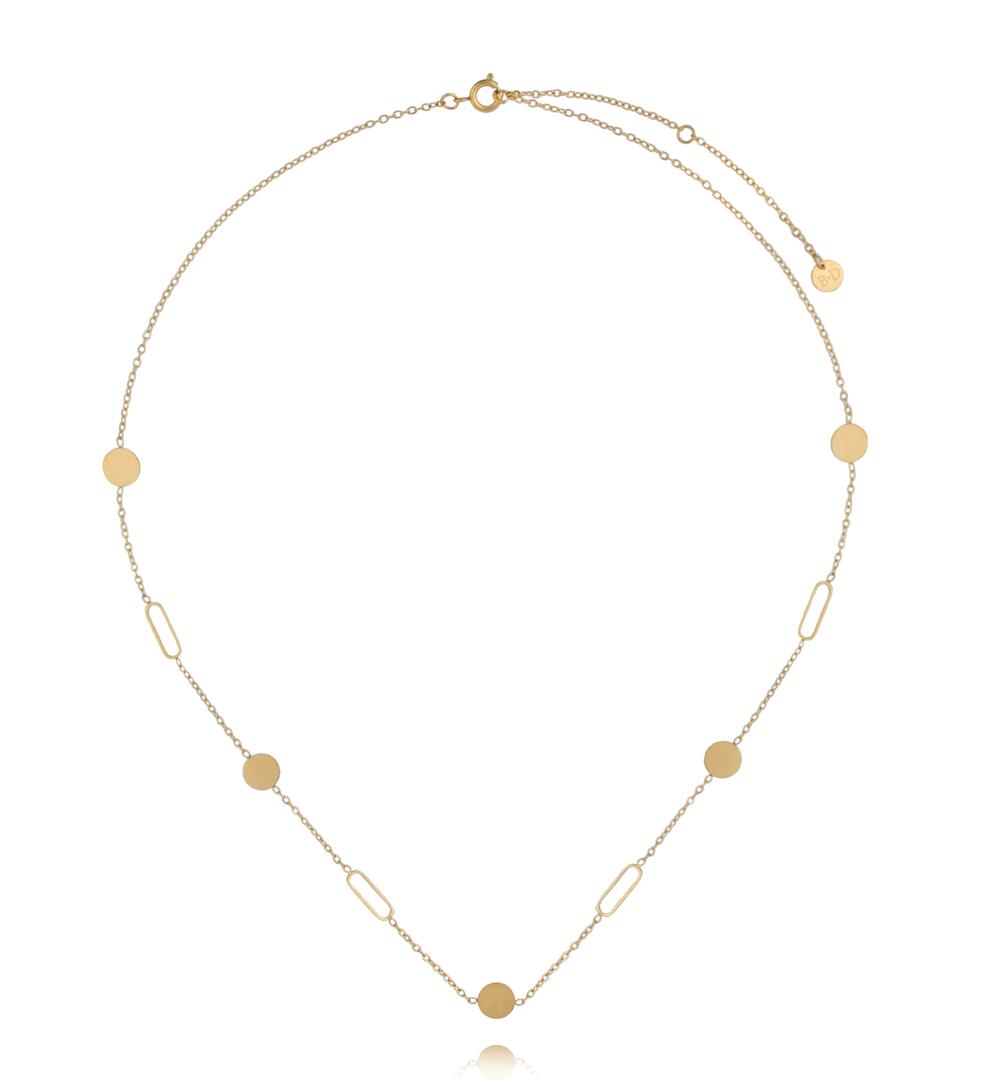 Naszyjnik z geometrycznymi elementami złoty NEA0066