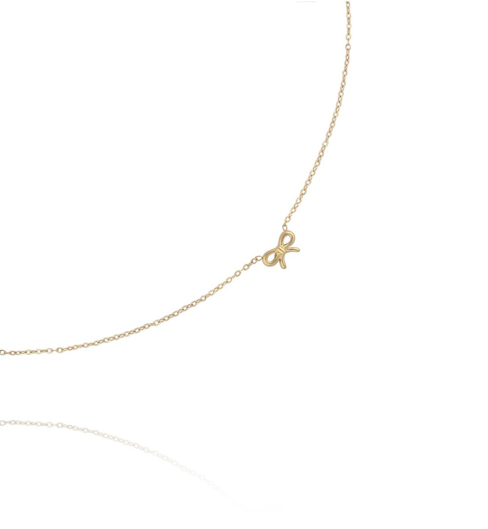 Naszyjnik z kokardką złoty NSY0791