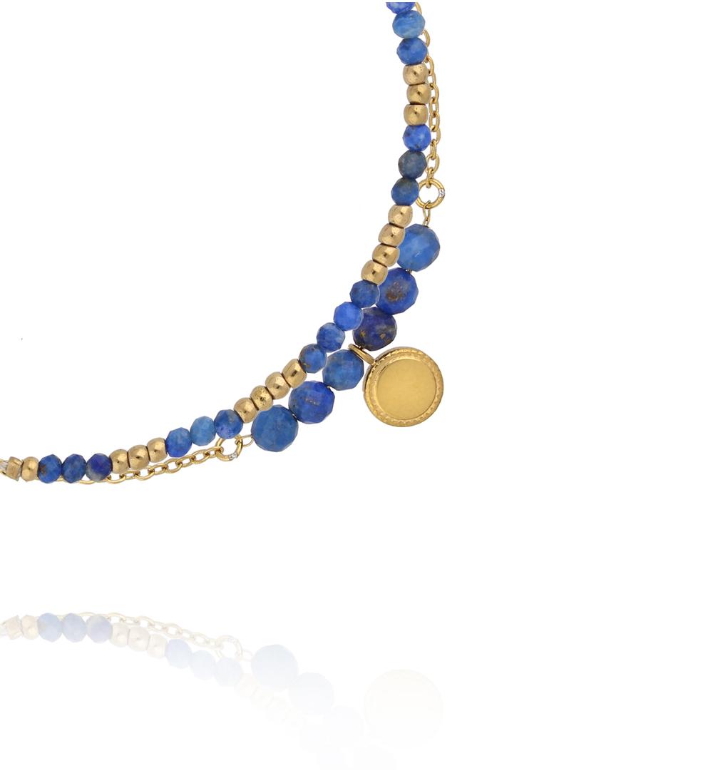 Bransoletka z lapisem lazuli złota BEA0047