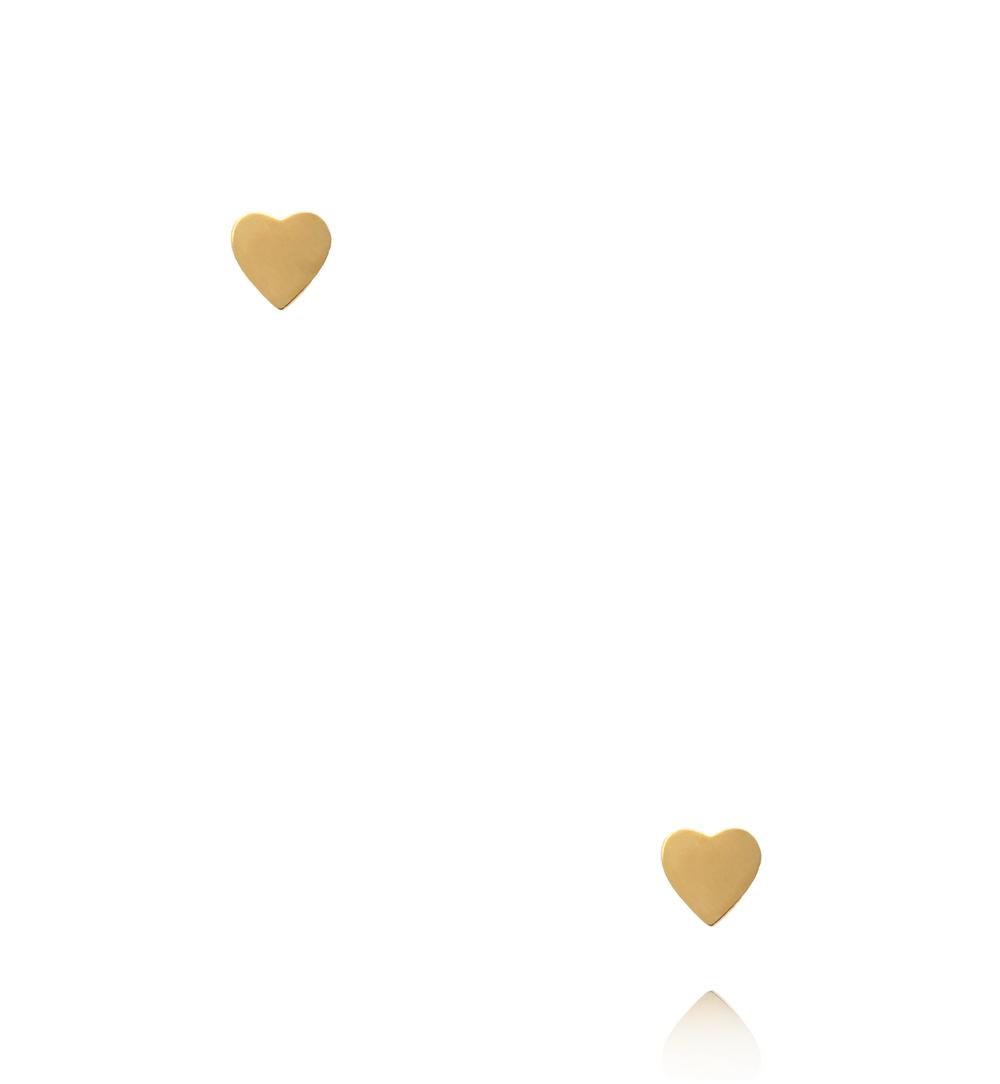 Kolczyki sztyfty złocone – gładkie sercai KSY0562