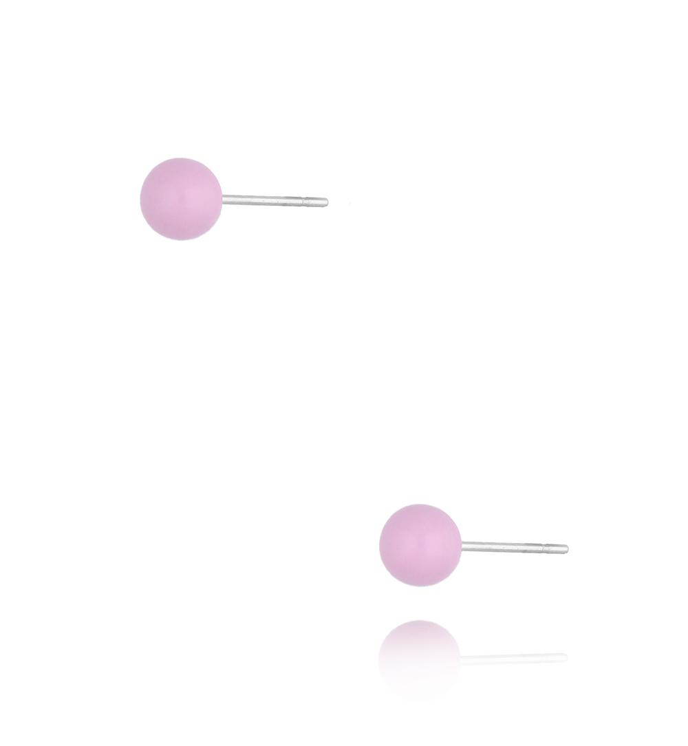 Kolczyki kulki z liliową emalią 5 mm Enamel Balls KSA1713