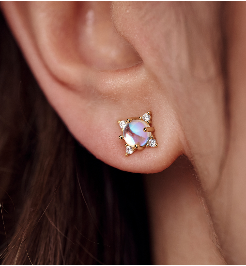 Kolczyki z cyrkoniami  złocone KSS2224