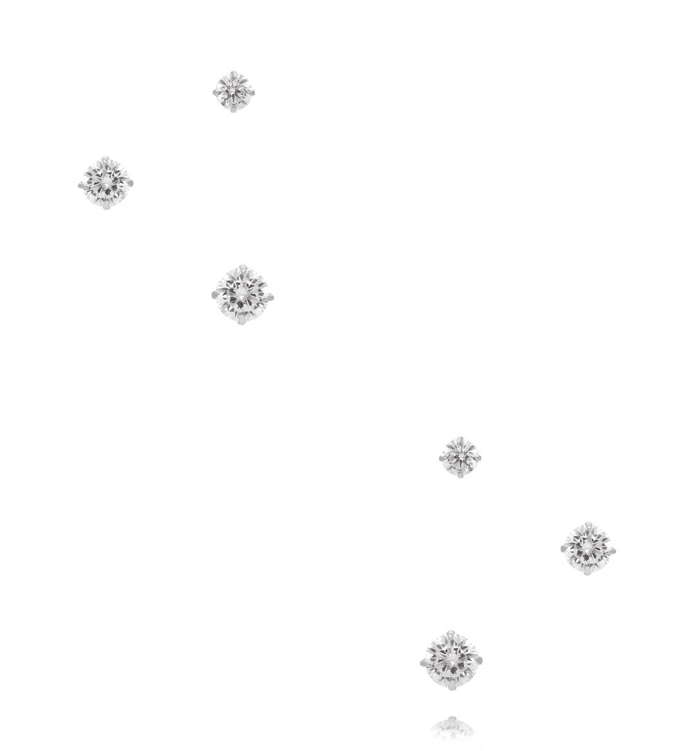 Zestaw kolczyków srebrnych – klasyczne cyrkonie KCA0191