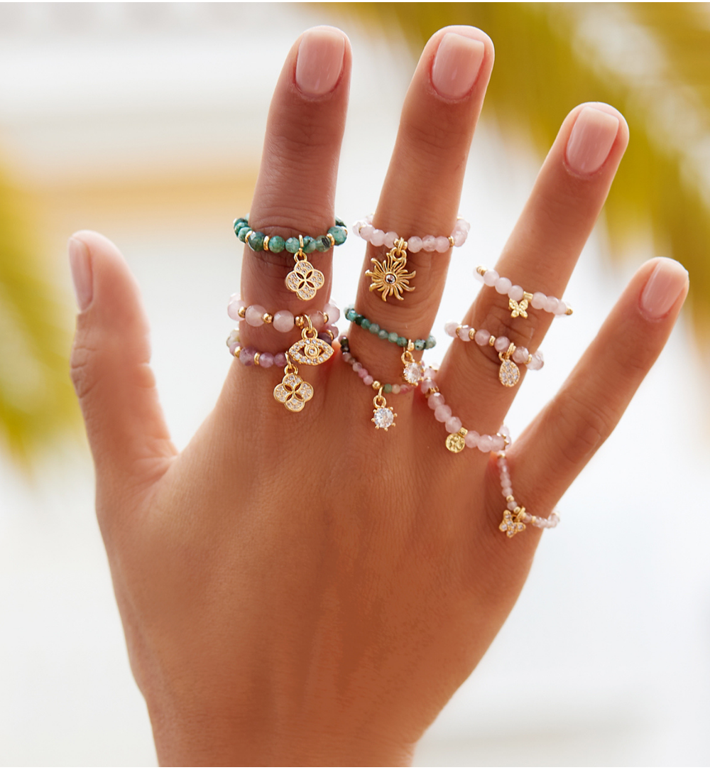 Pierścionek z zielonym kamieniem Mysterious PTW0204