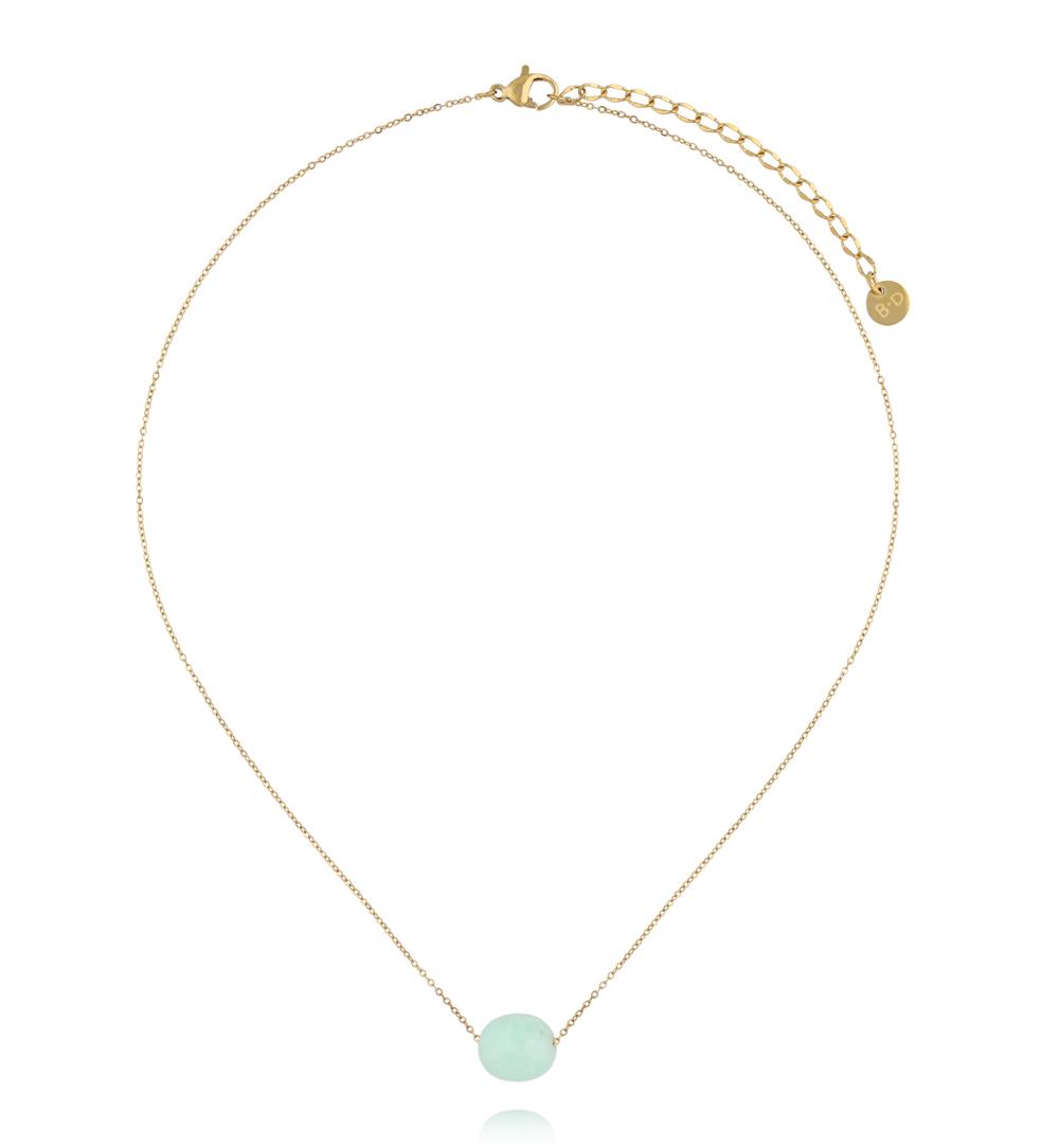 Naszyjnik z jadeitem na delikatnym łańcuszku NLB0345