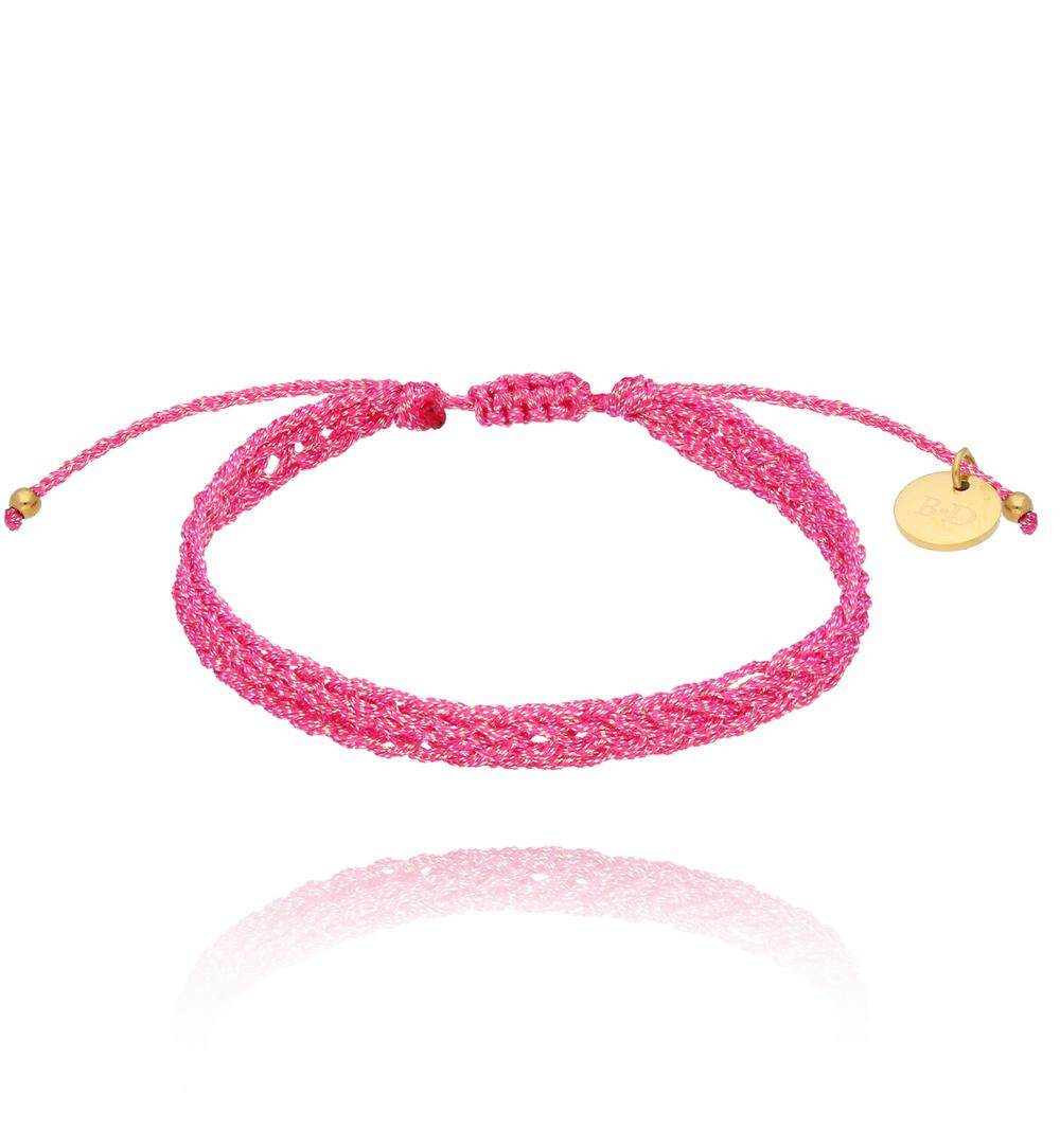 Bransoletka różowa pleciona Braided BSC1882