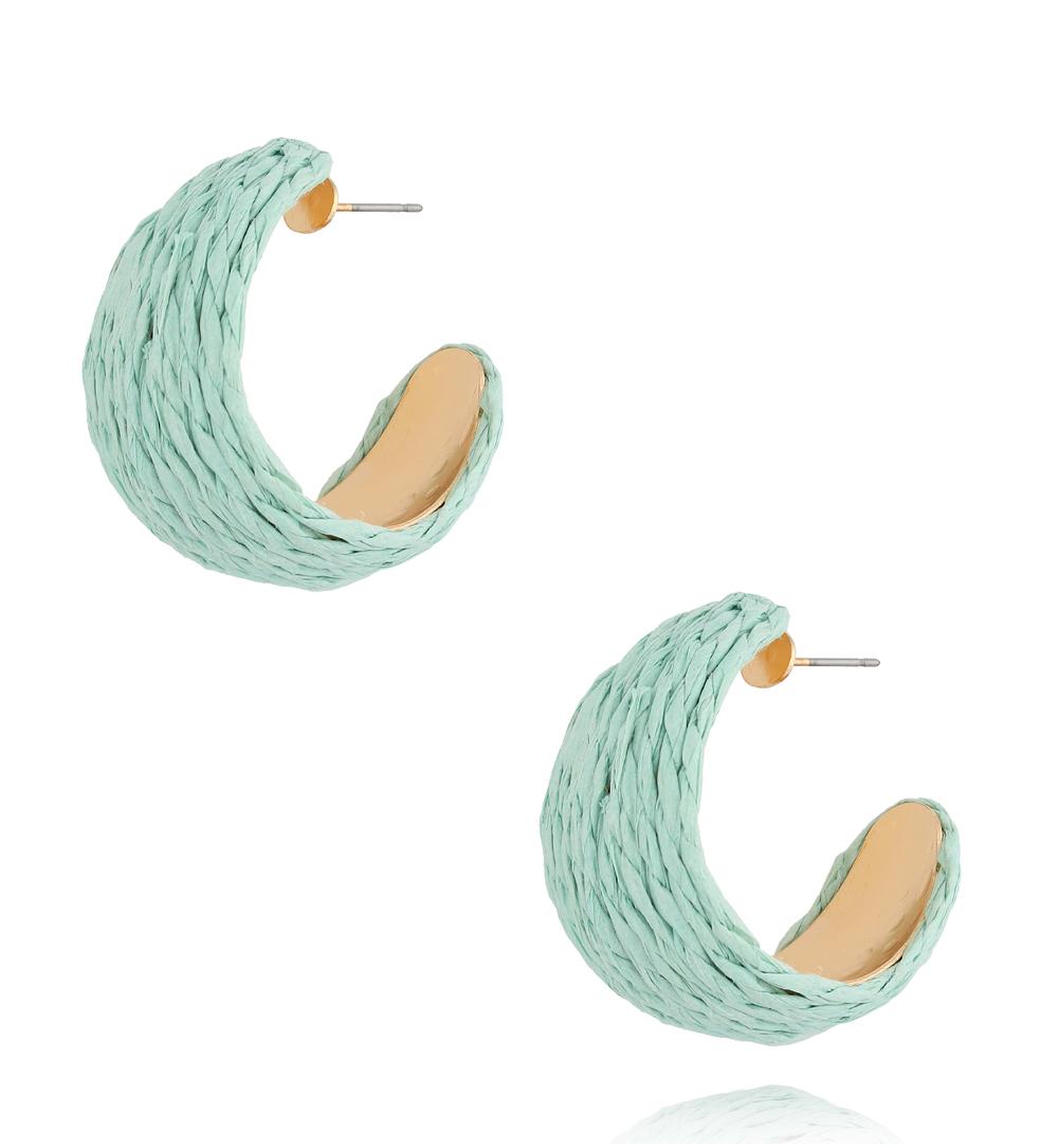 Kolczyki miętowe ze sznurkiem Nelia KSO0056