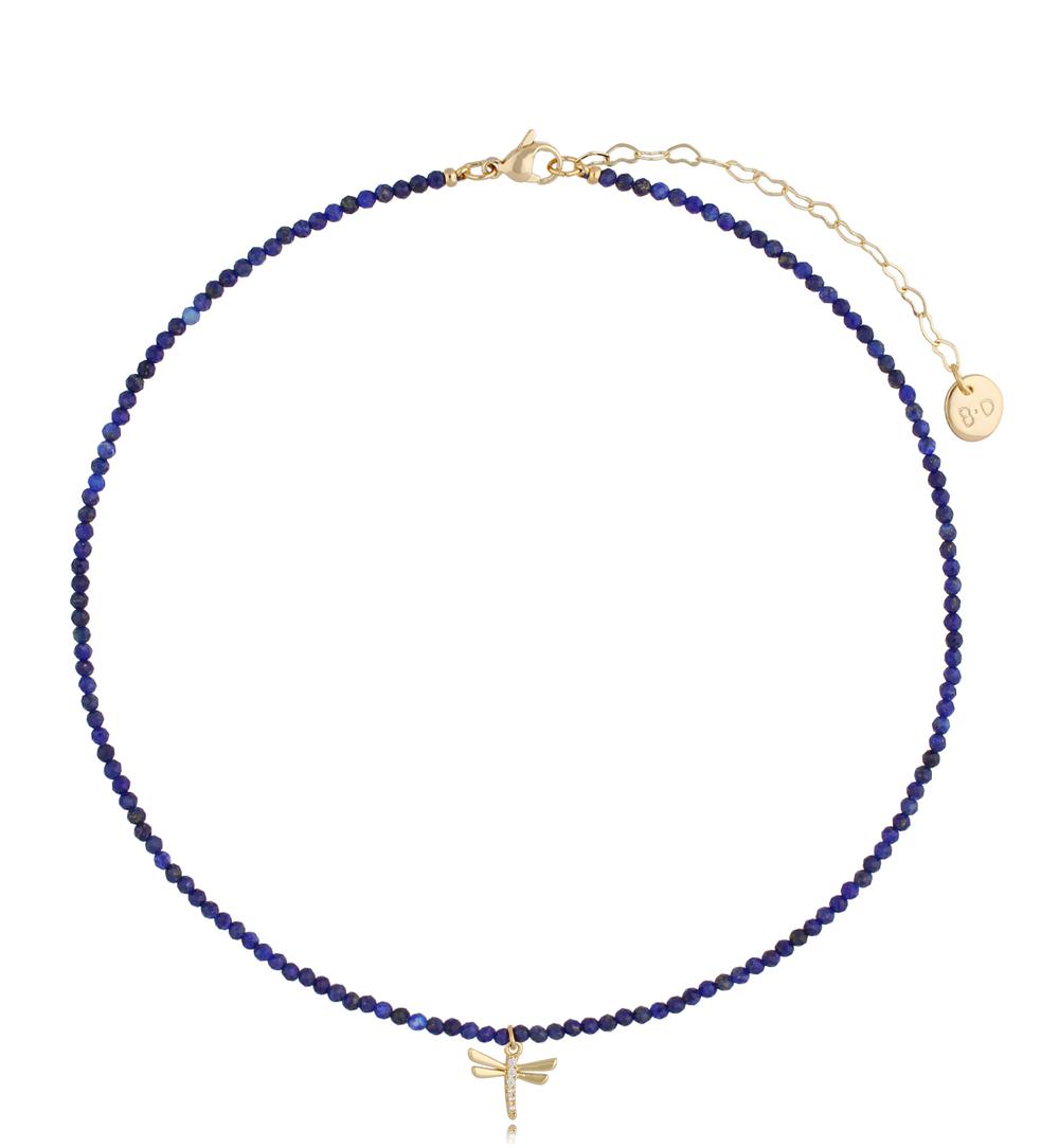 Naszyjnik z kamieniami Lapis Lazuli i ważką Lifestyle NTW0640