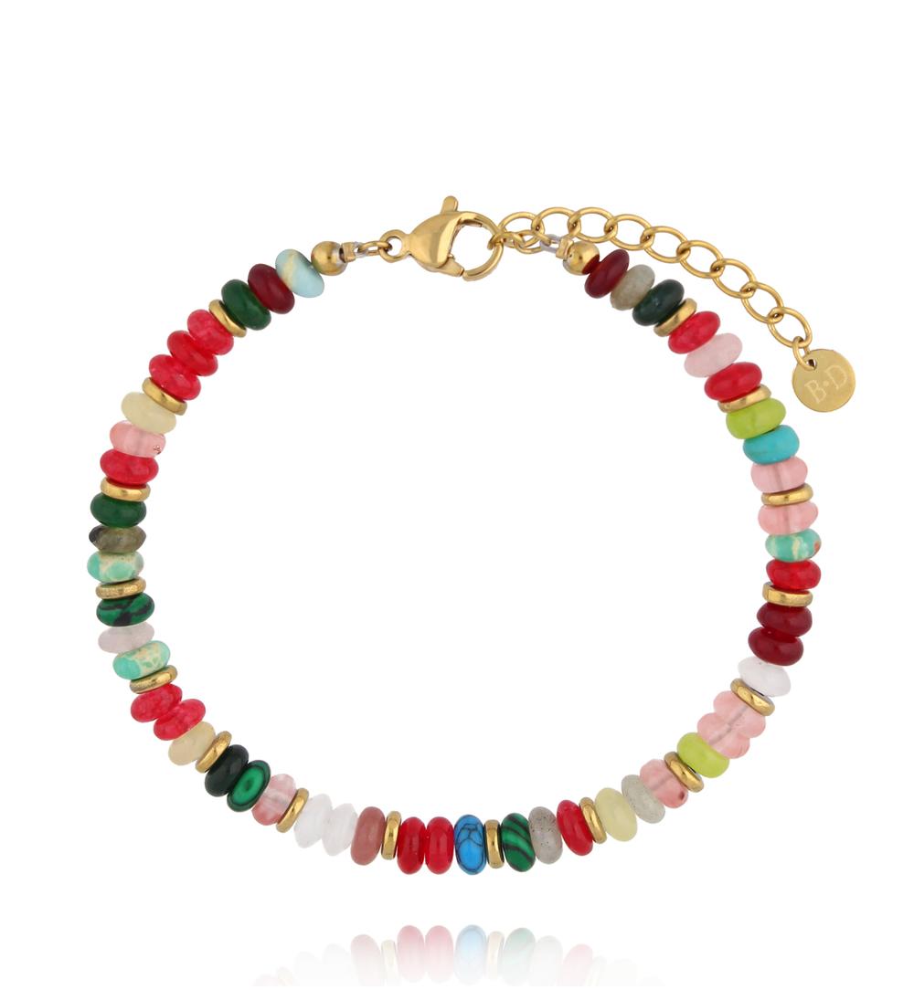 Bransoletka z kolorowych kamieni – jadeit, malachit i jaspis BEA0080