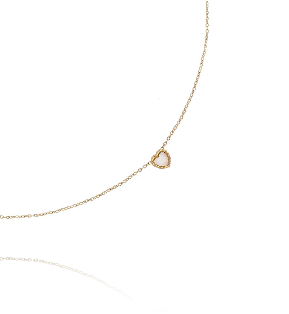 Naszyjnik z sercem z masy perłowej NSY0771