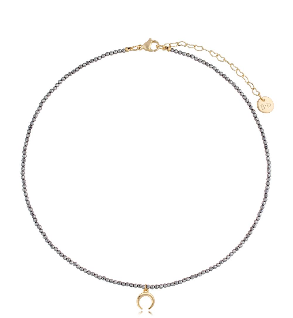 Naszyjnik z hematytami i księżycem Lifestyle NTW0843