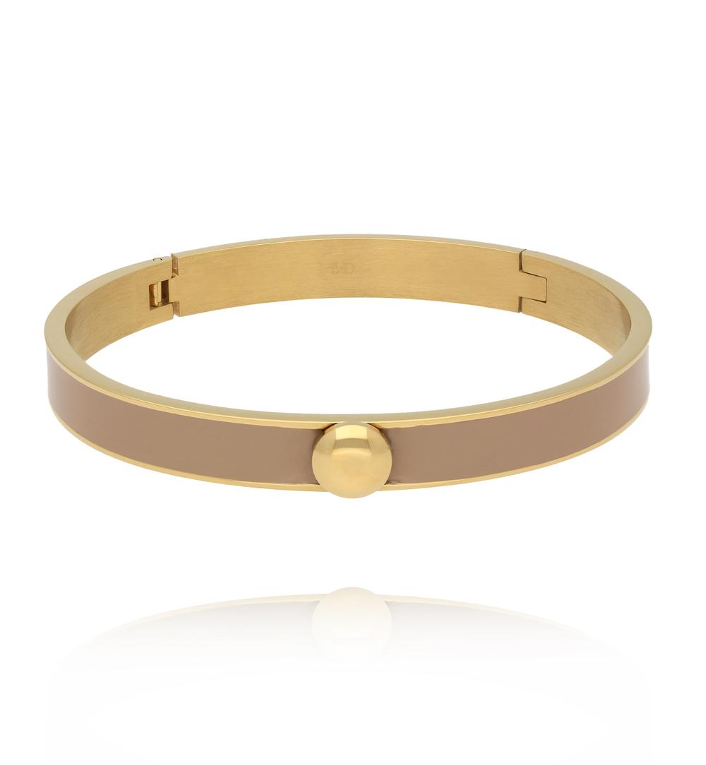 Zestaw sztywnych bransoletek w odcieniach złota, beżu i cappuccino ZN0205