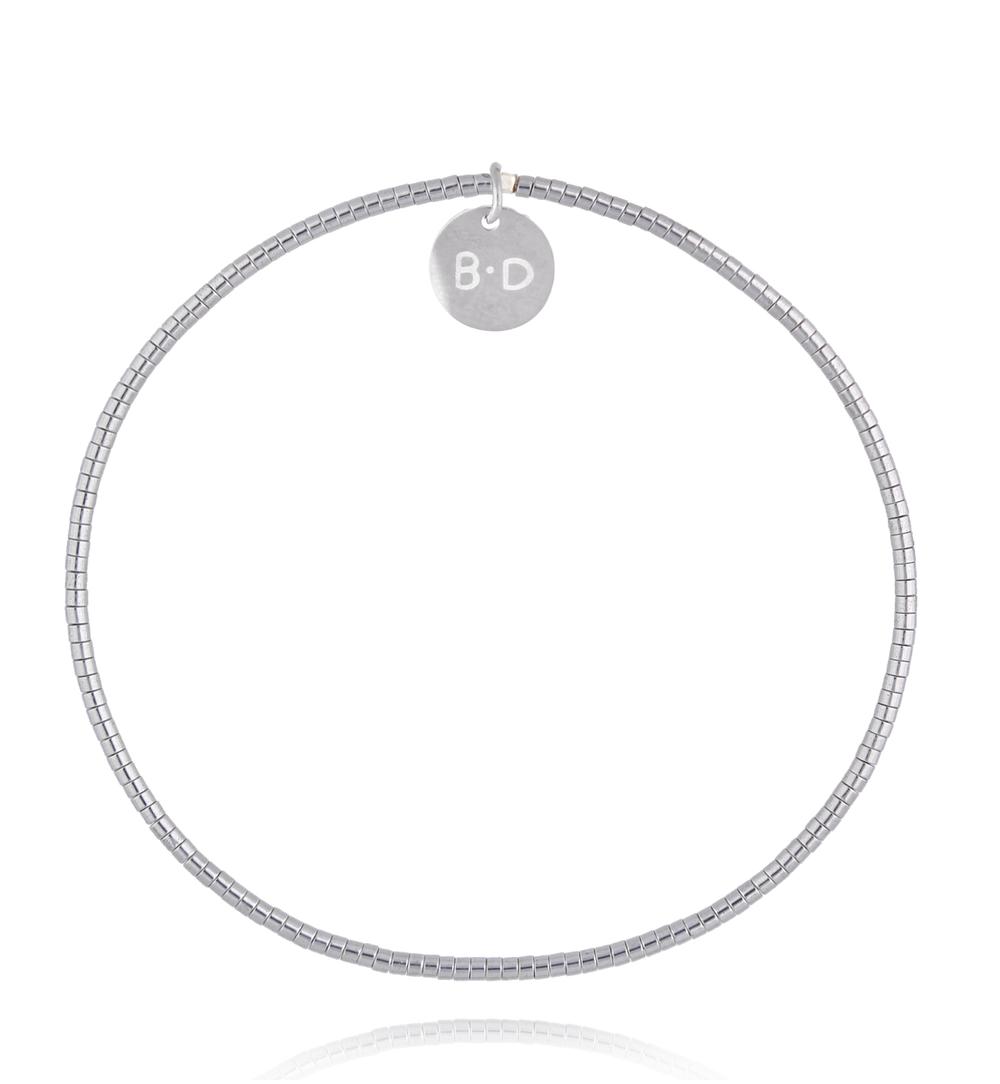 Bransoletka z hematytów srebrna BTW3650