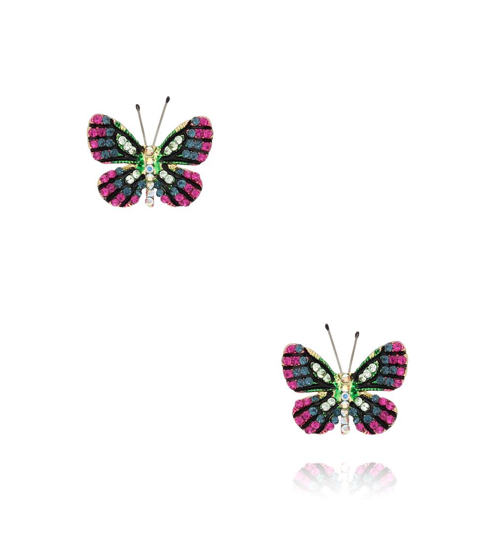 Kolczyki z kolorowymi motylkami Papillon KPI0010