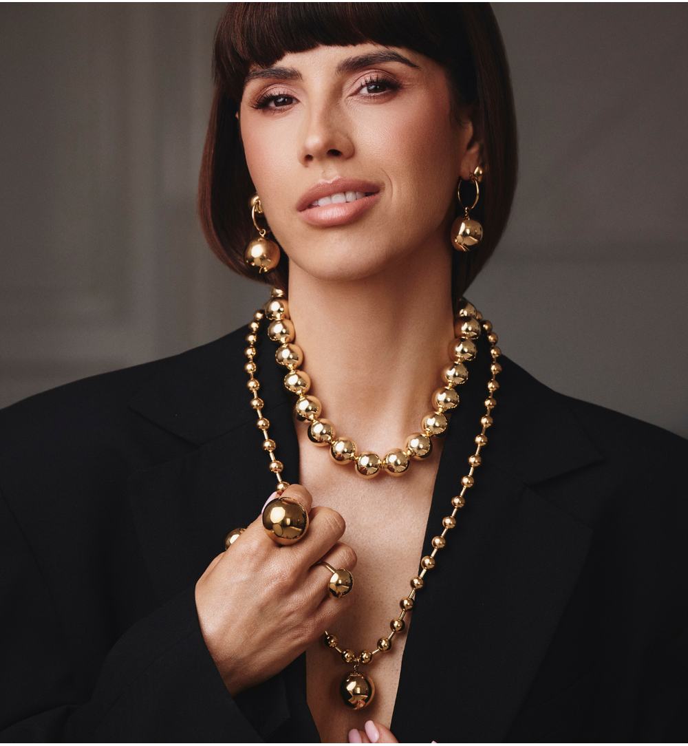 Kolczyki kulki duże z kółeczkiem złote KSA2310